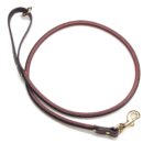 Rolled brown leather dog leash from Leucadia Mercantile