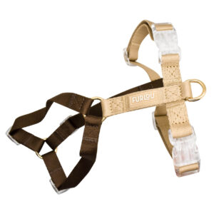 Tan and Brown Adjustable Dog Harness