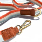Coral, White and Blue Striped Dog Leash