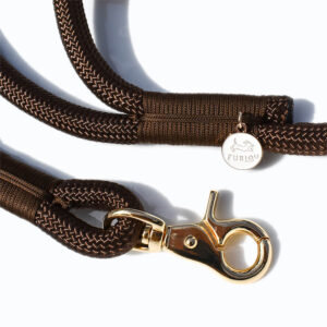Brown Double-Braided Nylon Rope Leash