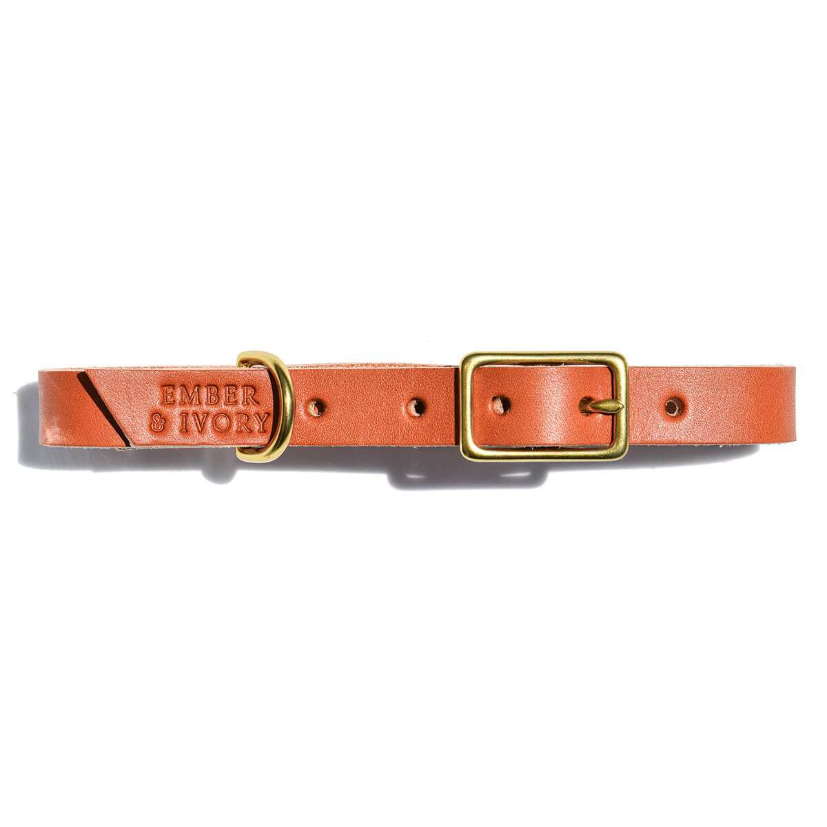 Caramel Brown Leather Dog Collar
