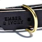 Black Wide Leather Dog Collar - detail