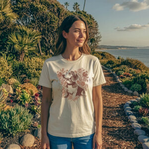 California illustrated apparel - Botanical Dog Tee at Swamis Gardens