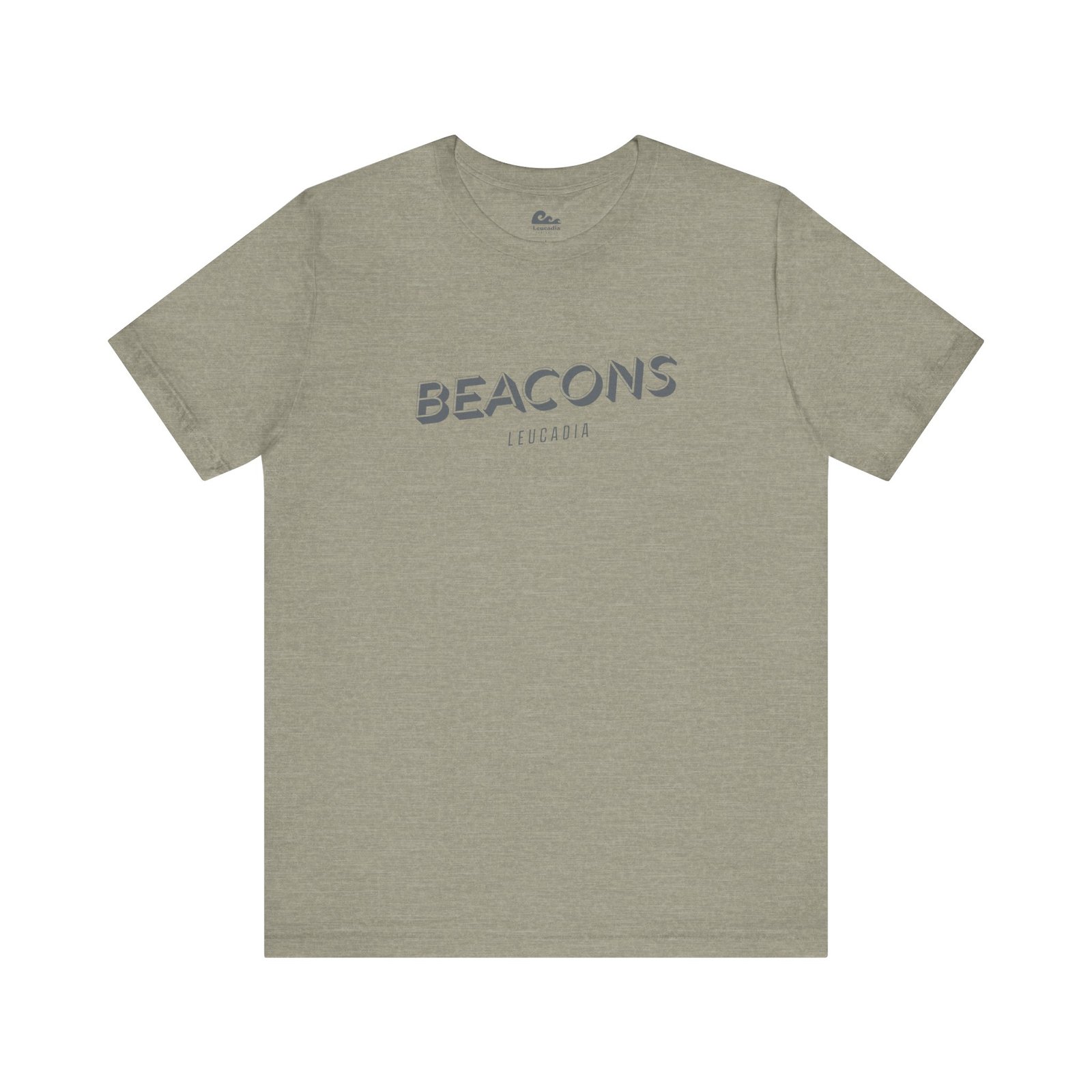 Beacons Leucadia tee by Leucadia Mercantile — heathered sage Bella+Canvas California tee