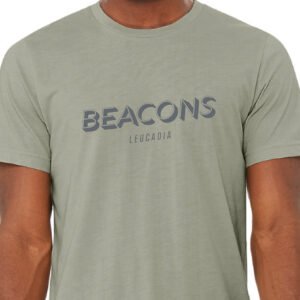 Beacons Leucadia tee — heathered sage California surf spot graphic tee, Leucadia Mercantile