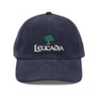Leucadia Corduroy Cap — embroidered tree illustration, navy blue, Leucadia Mercantile