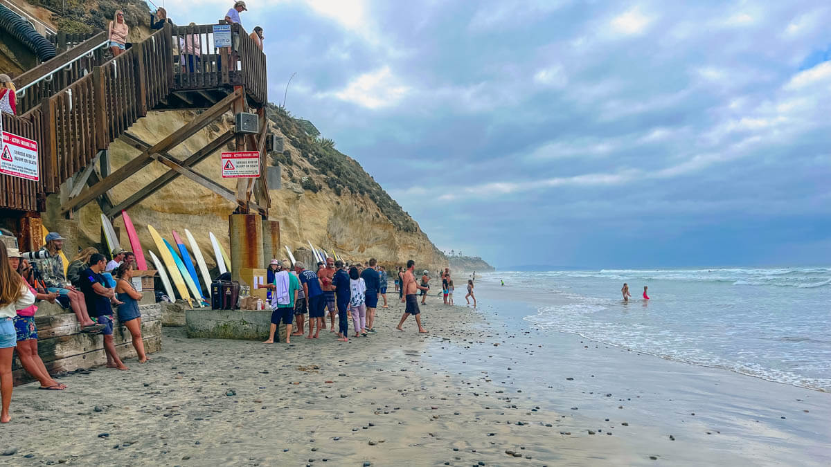 Longboarders at Grandview Beach Leucadia Encinitas