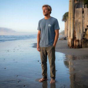 Leucadia Wave Tee — heathered California logo tee, Leucadia Mercantile