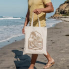 Swamis tote bag on Swamis beach