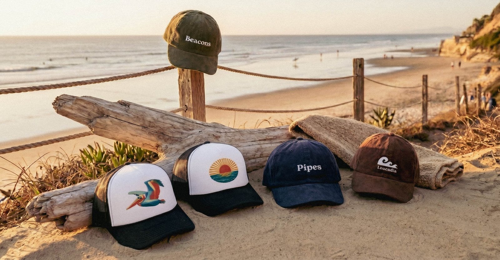 Encinitas collection hats. Beacons beach in Leucadia.