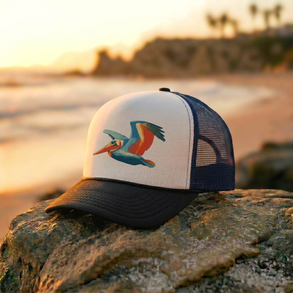 Pacific Pelican Trucker Hat Side view