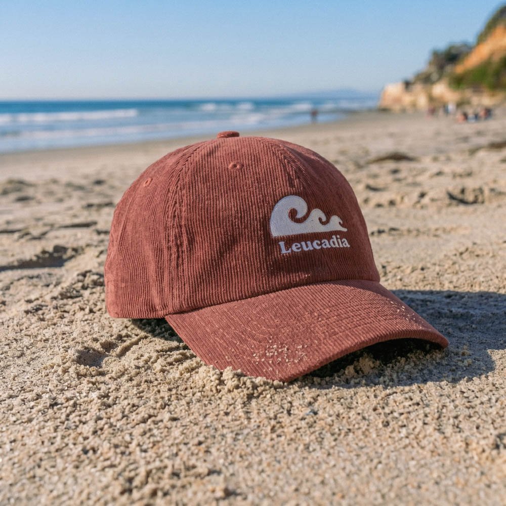 Leucadia Wave Corduroy Embroidered Hat - Burgundy