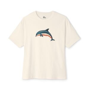 Pacific Dolphin Graphic Tee — Retro Coastal Oversized Tee