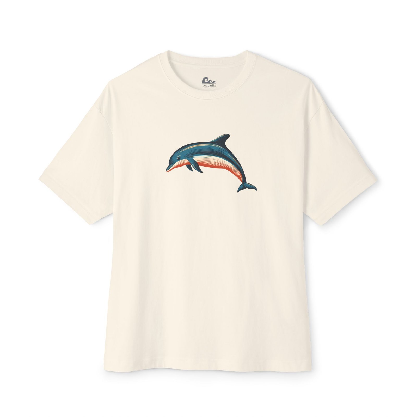 Pacific Dolphin Graphic Tee — Retro Coastal Oversized Tee